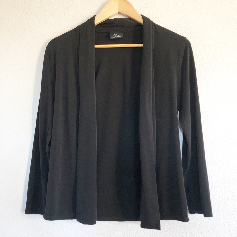 JK LA California Black Open Front Cardigan Medium